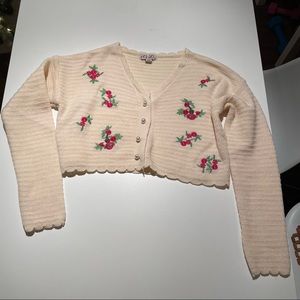 Cute Floral Cropped Cardigan Size S/M